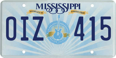 MS license plate OIZ415