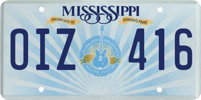 MS license plate OIZ416
