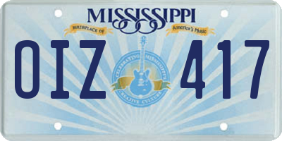 MS license plate OIZ417