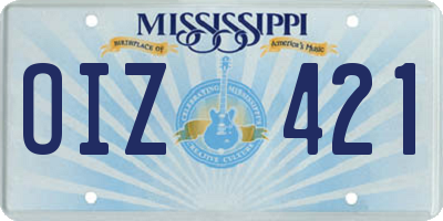 MS license plate OIZ421