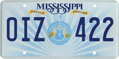 MS license plate OIZ422