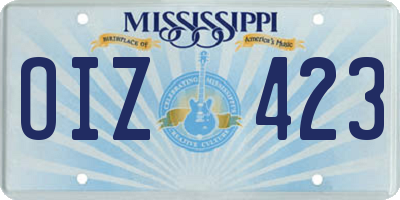 MS license plate OIZ423