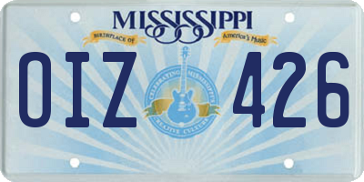 MS license plate OIZ426
