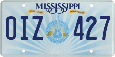 MS license plate OIZ427
