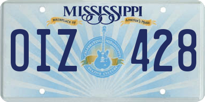MS license plate OIZ428