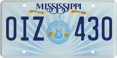 MS license plate OIZ430