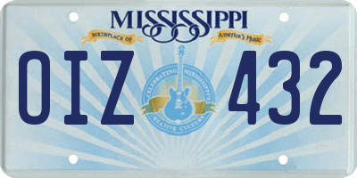 MS license plate OIZ432