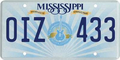 MS license plate OIZ433