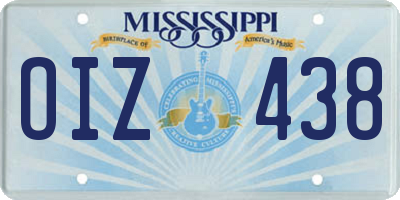 MS license plate OIZ438