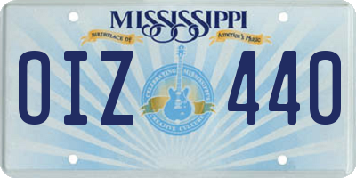 MS license plate OIZ440