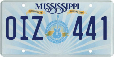 MS license plate OIZ441