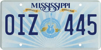 MS license plate OIZ445