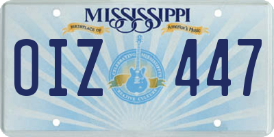 MS license plate OIZ447