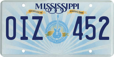 MS license plate OIZ452