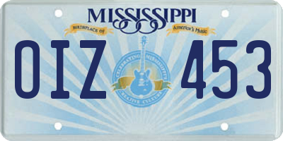 MS license plate OIZ453