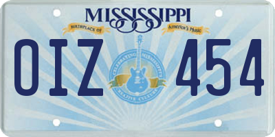 MS license plate OIZ454