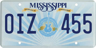 MS license plate OIZ455
