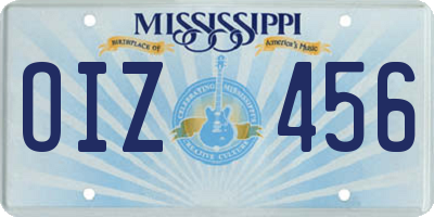 MS license plate OIZ456