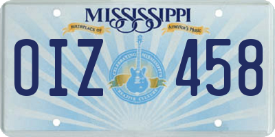 MS license plate OIZ458