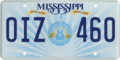 MS license plate OIZ460