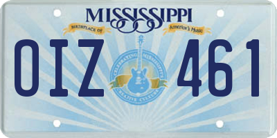 MS license plate OIZ461