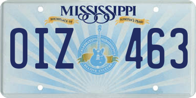 MS license plate OIZ463