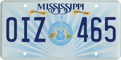 MS license plate OIZ465