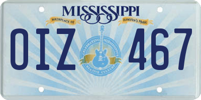 MS license plate OIZ467