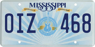 MS license plate OIZ468