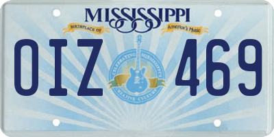 MS license plate OIZ469