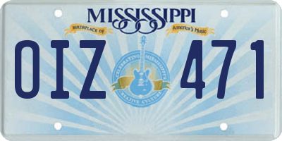 MS license plate OIZ471