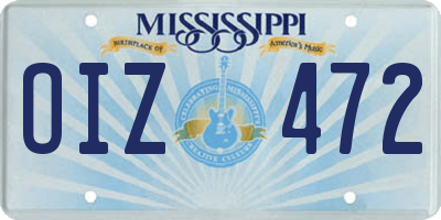 MS license plate OIZ472