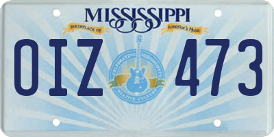 MS license plate OIZ473