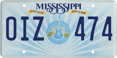 MS license plate OIZ474