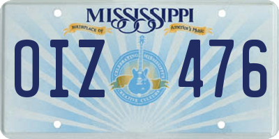 MS license plate OIZ476