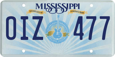 MS license plate OIZ477