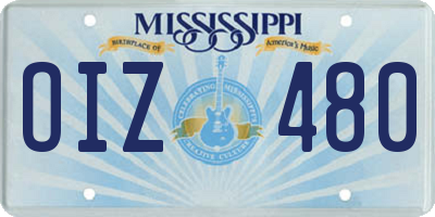 MS license plate OIZ480