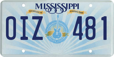 MS license plate OIZ481