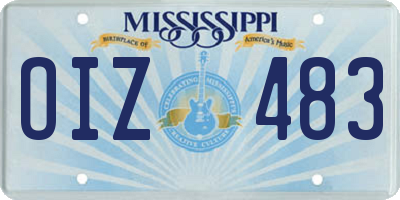 MS license plate OIZ483