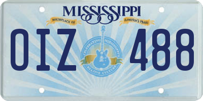 MS license plate OIZ488