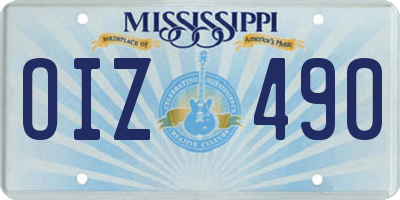 MS license plate OIZ490