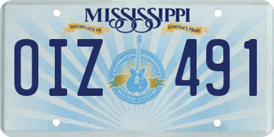 MS license plate OIZ491