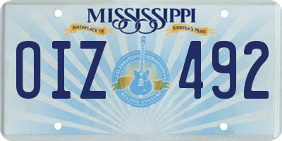 MS license plate OIZ492