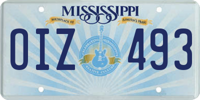 MS license plate OIZ493