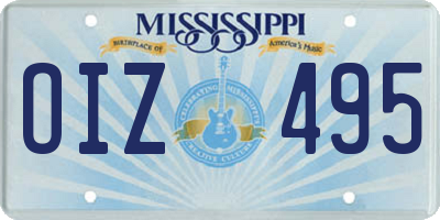 MS license plate OIZ495