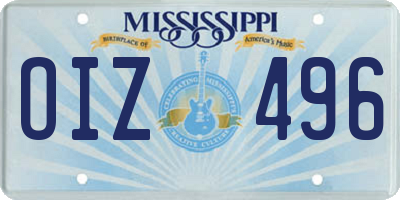 MS license plate OIZ496