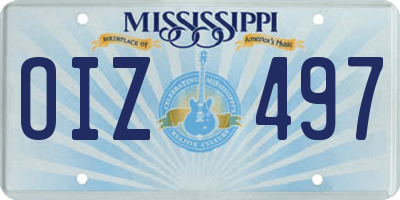 MS license plate OIZ497