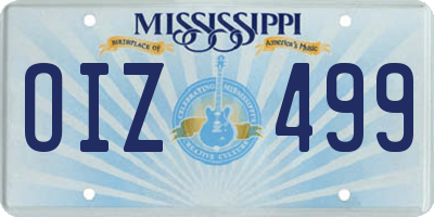 MS license plate OIZ499