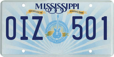 MS license plate OIZ501