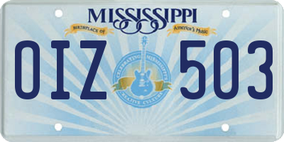MS license plate OIZ503